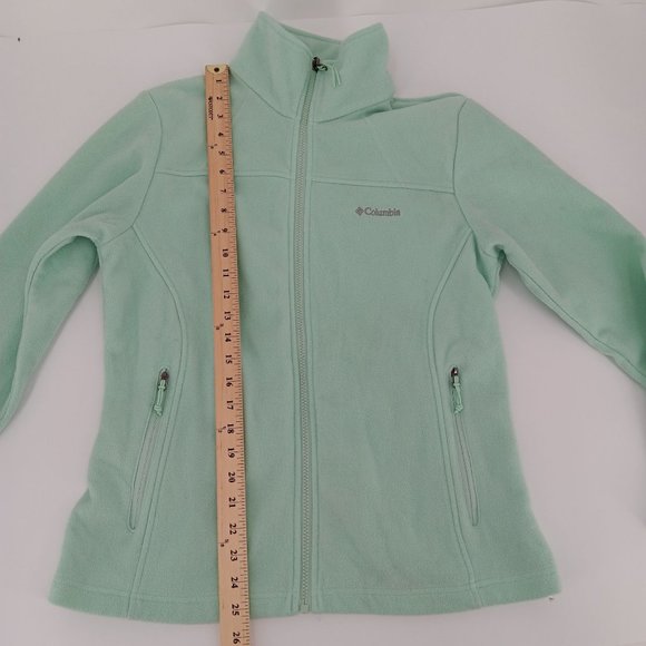 COLUMBIA JACKET WOMEN MEDIUM GREEN FLEECE FULL ZIP LONG SLEEVE SWEATSHIRT OUTDOO - Picture 9 of 15